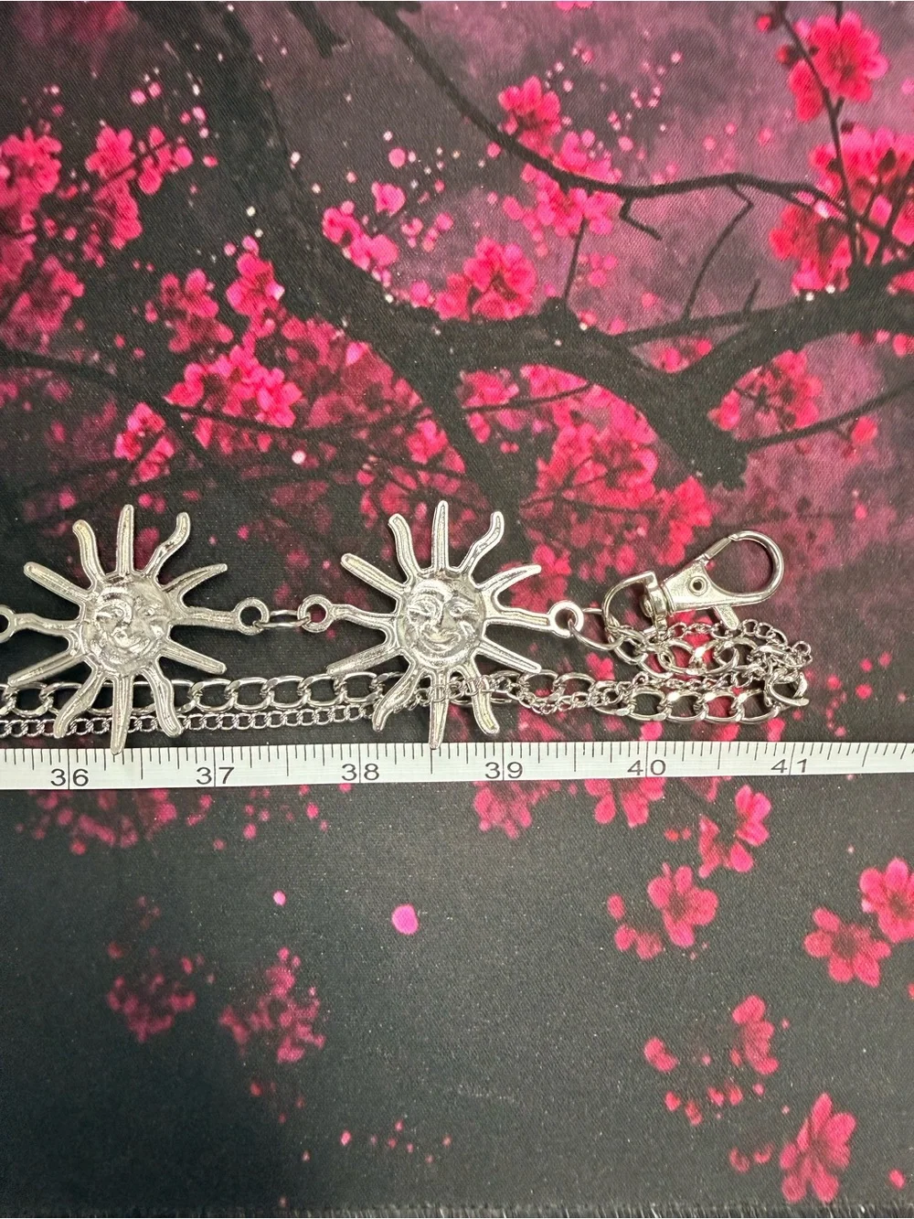 Silver Sunburst Link Chain Belt - Women Accessories
